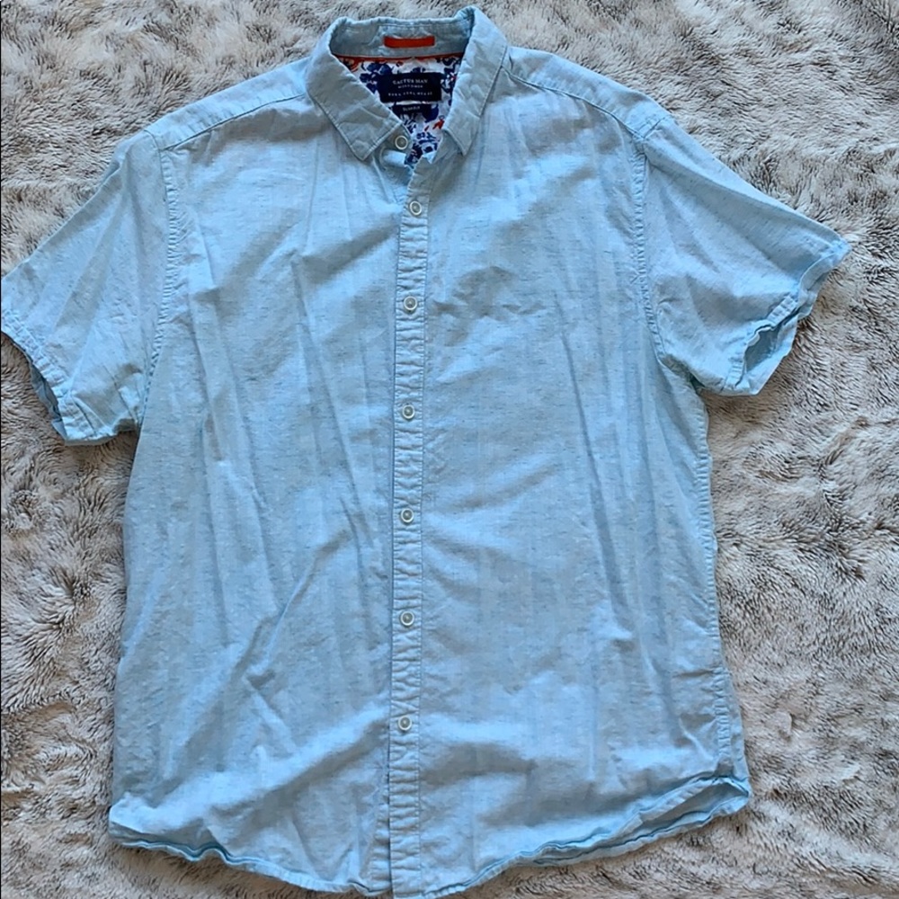 Slim Fit Casual Button Up Short Sleeve Shirt